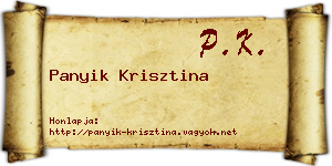 Panyik Krisztina névjegykártya